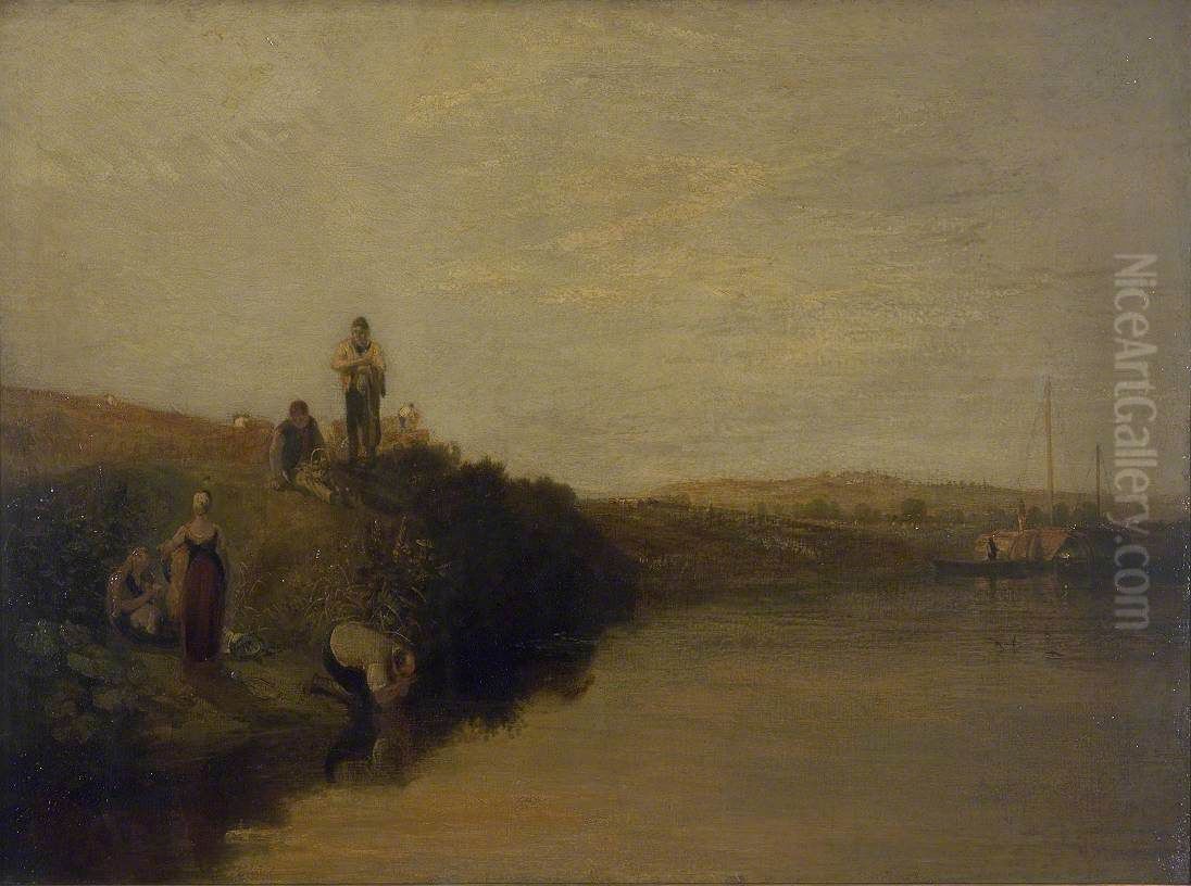 Harvest Dinner, Kingston Bank Oil Painting by J. M. W. Turner