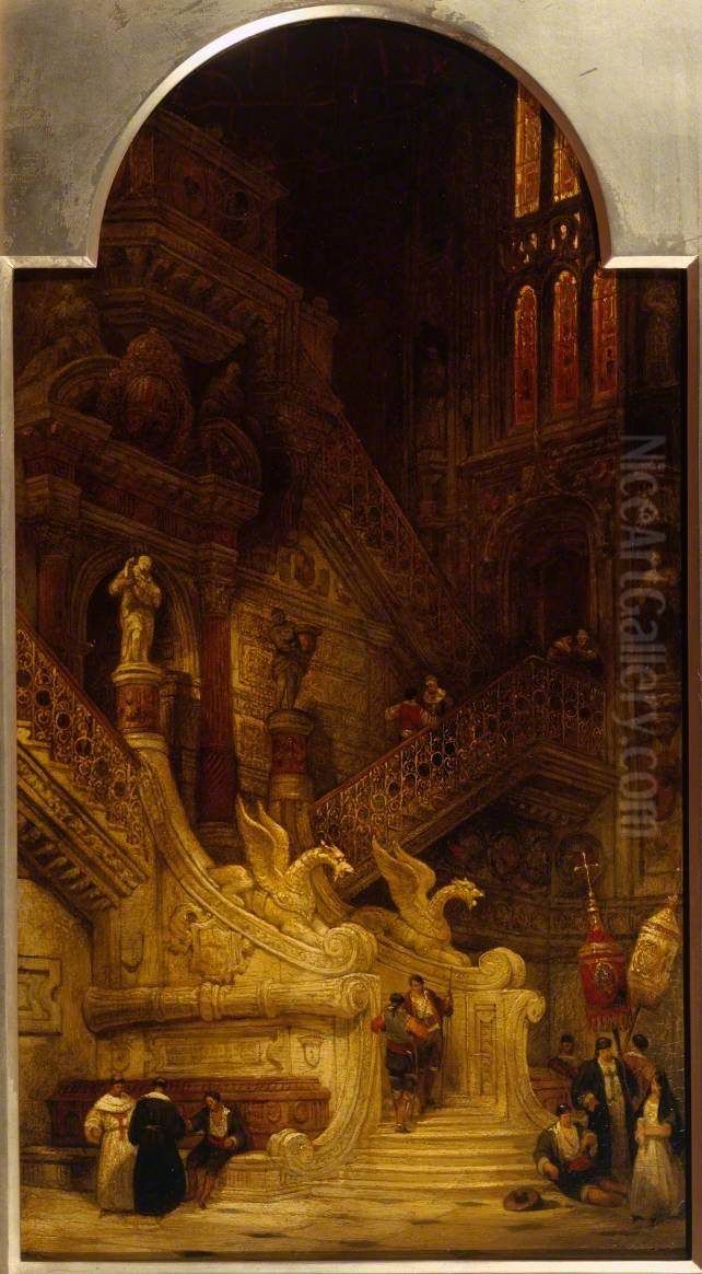 Entrance to the North Transept, Cathedral of Burgos Oil Painting by David Roberts
