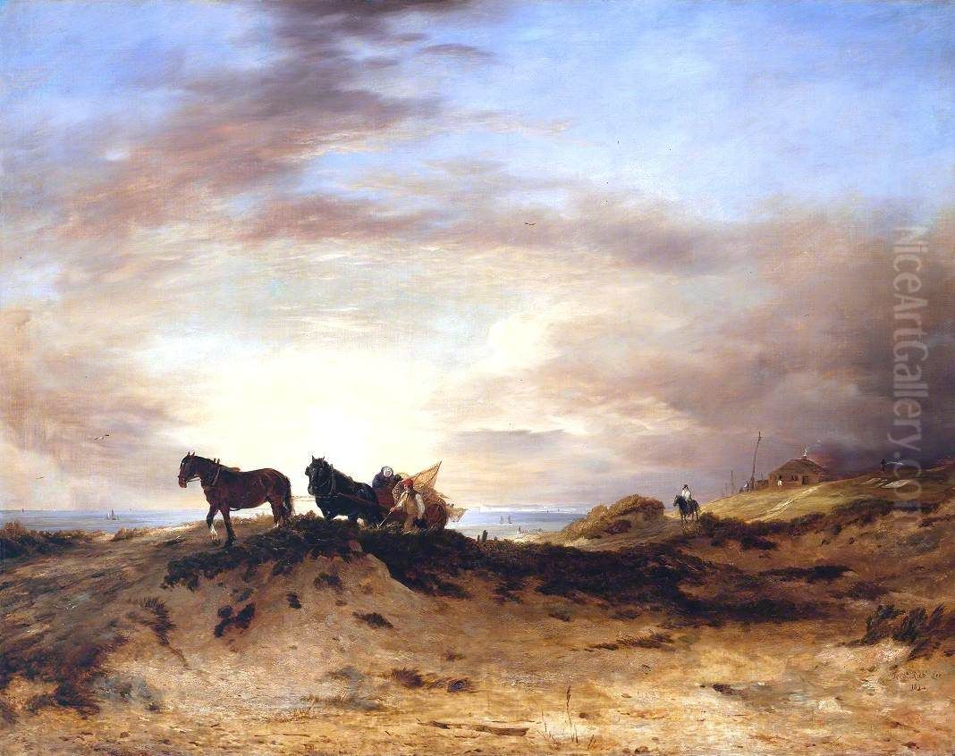 Sea Coast, Sunrise Oil Painting by Frederick Richard Lee, R.A.