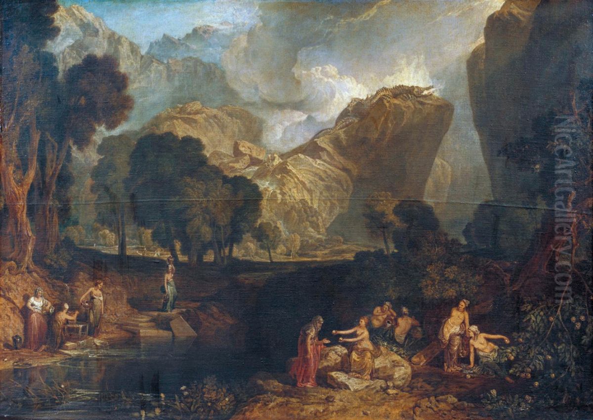 The Goddess of Discord Choosing the Apple of Contention in the Garden of the Hesperides. Oil Painting by J. M. W. Turner