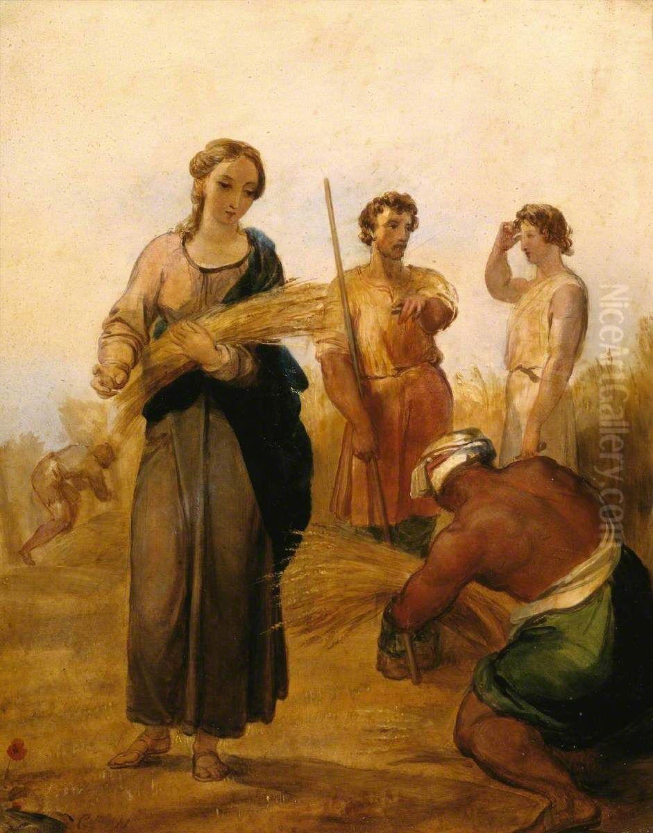 Ruth and Boaz Oil Painting by George Frederic Watts