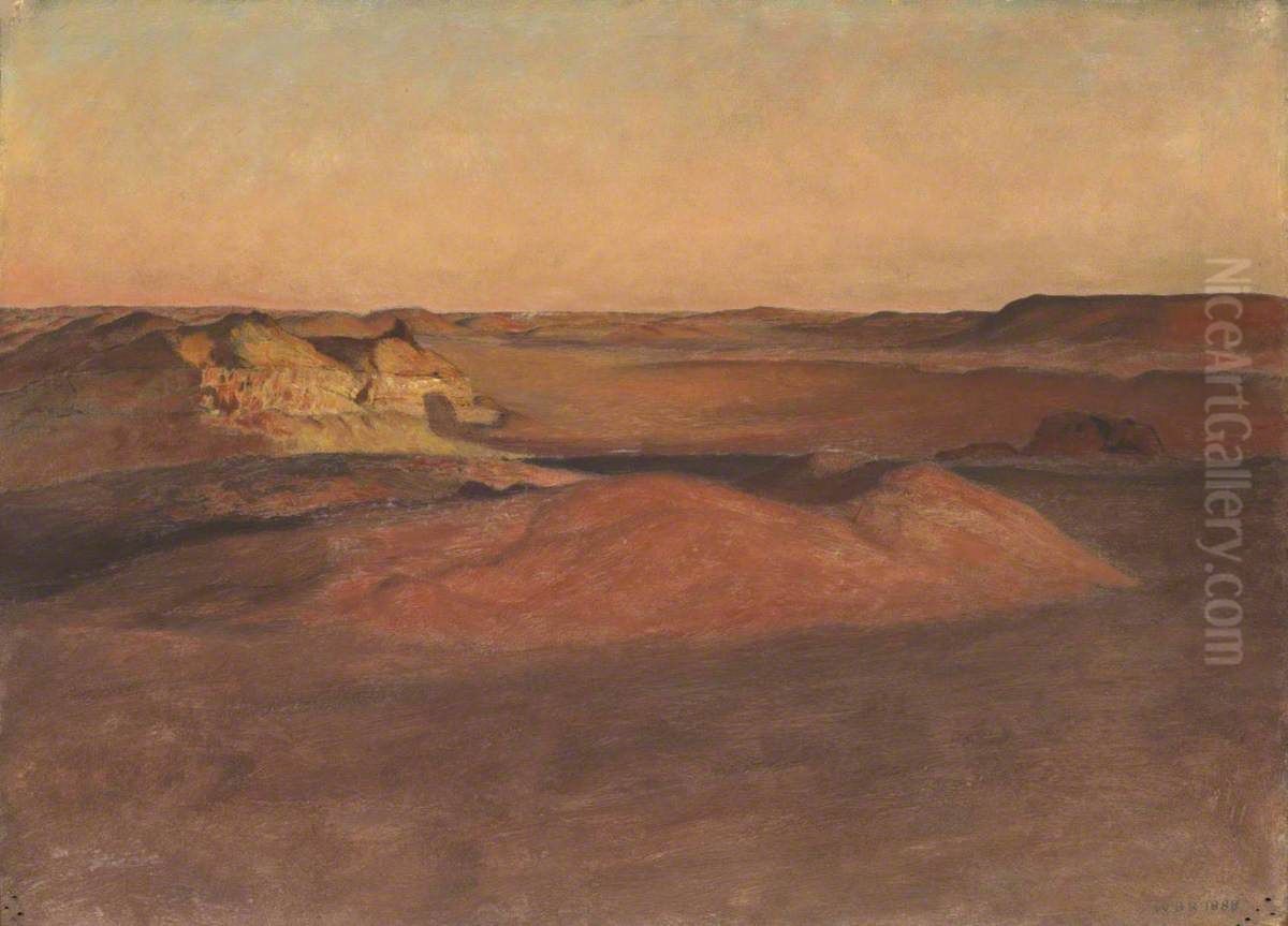 The Libyan Desert, Sunset Oil Painting by William Blake Richmond
