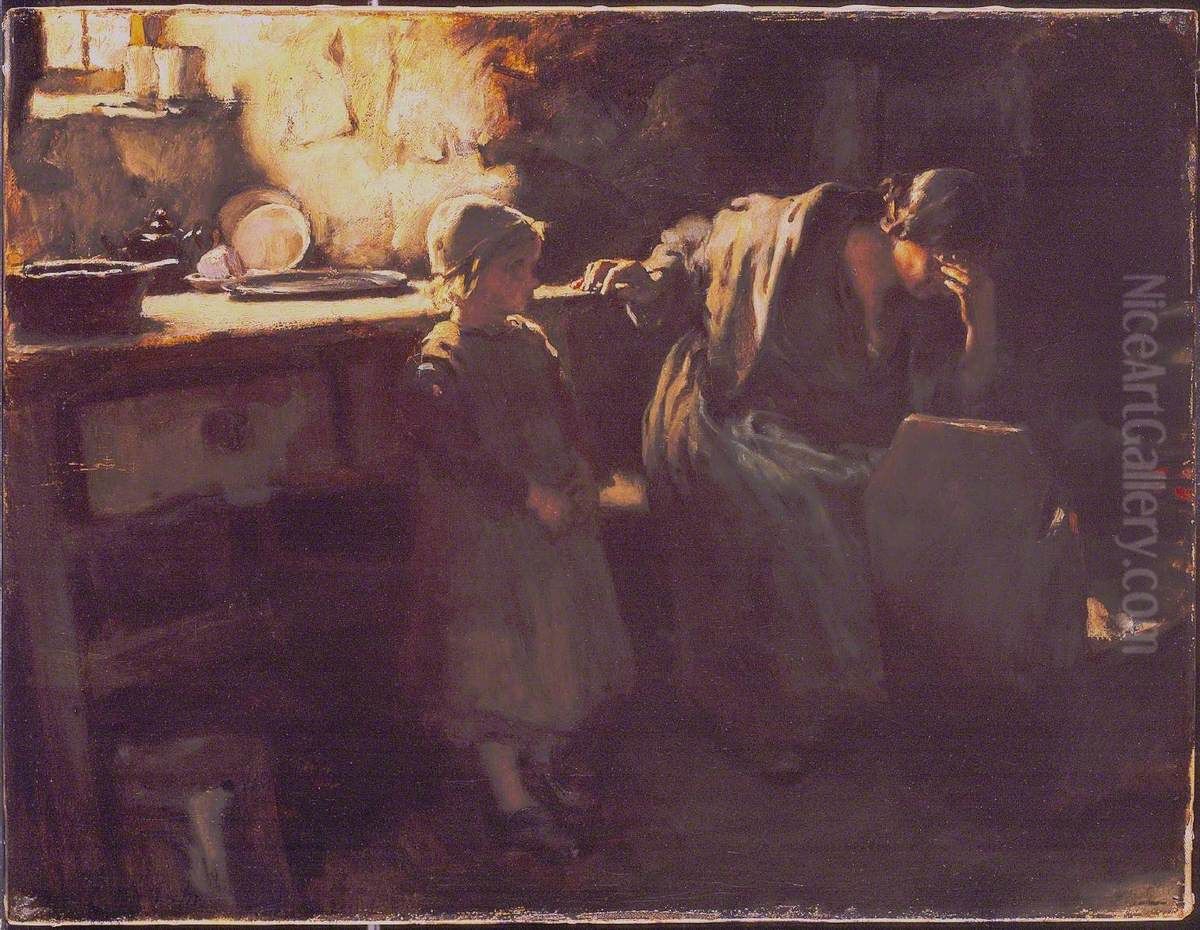 Hushed Oil Painting by Francis Montague Holl