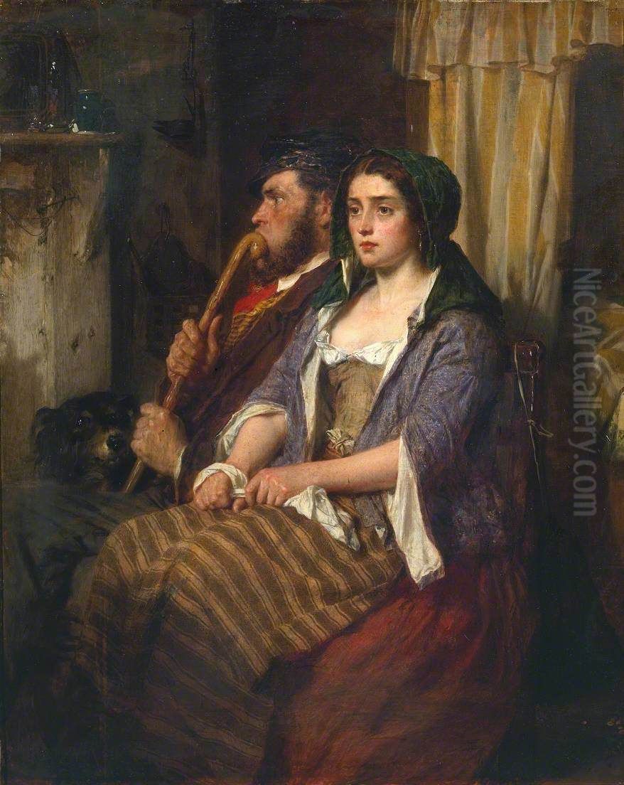 Faults on Both Sides Oil Painting by Thomas Faed