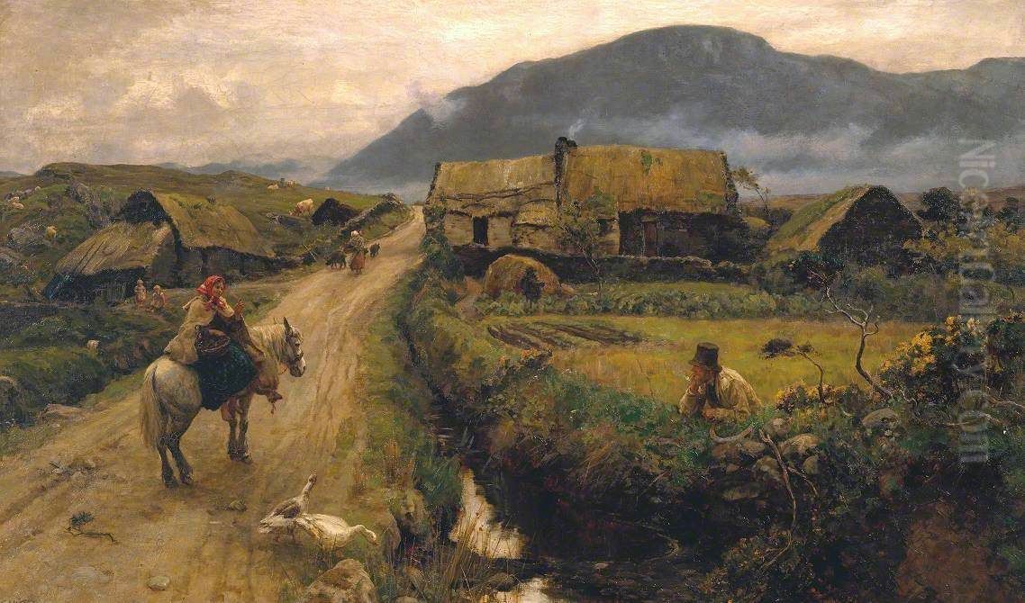 Galway Gossips Oil Painting by Ernest Waterlow