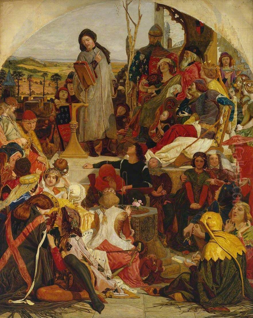 Chaucer at the Court of Edward III Oil Painting by Ford Madox Brown