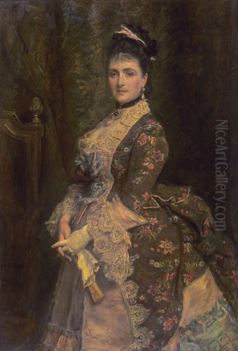 Mrs Bischoffsheim Oil Painting by Sir John Everett Millais