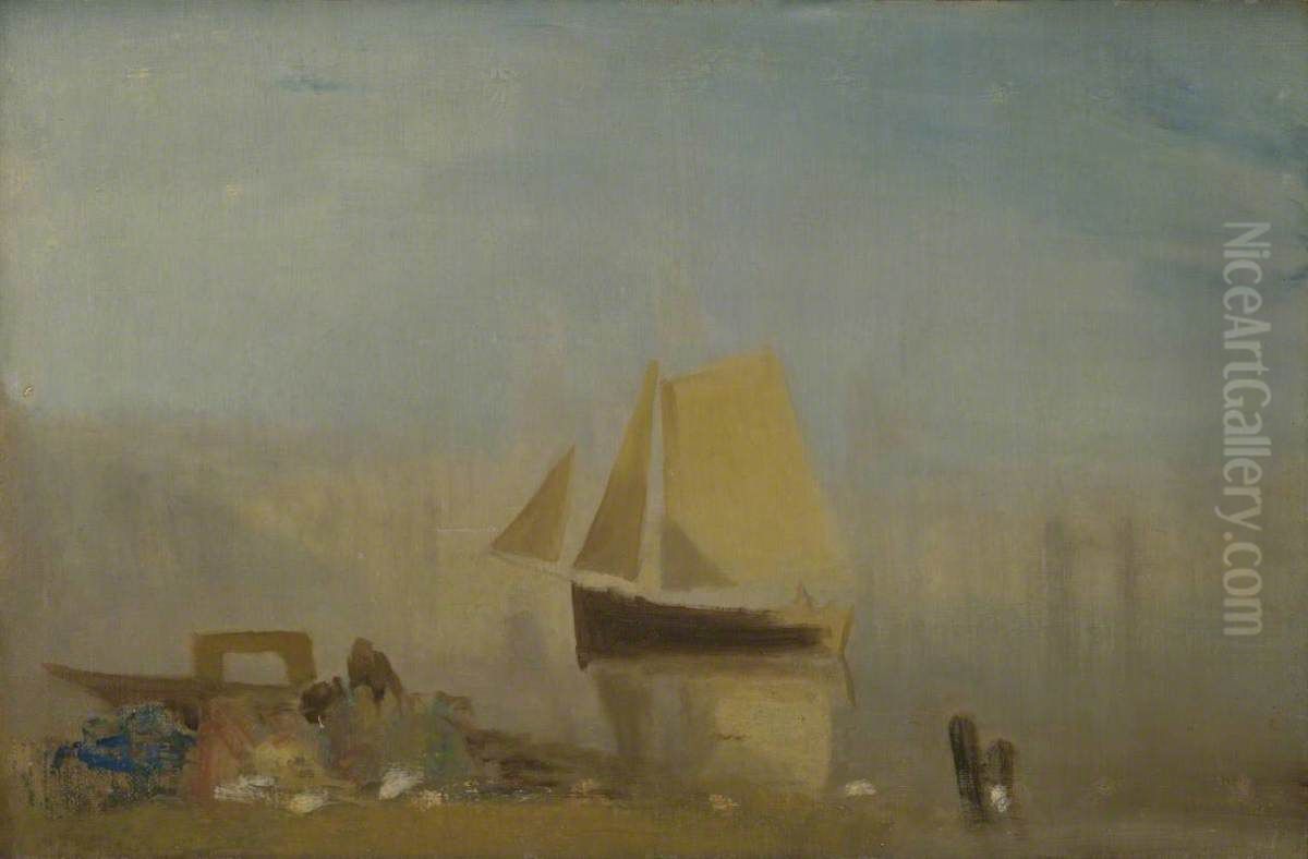 A Sail Boat at Rouen Oil Painting by J. M. W. Turner