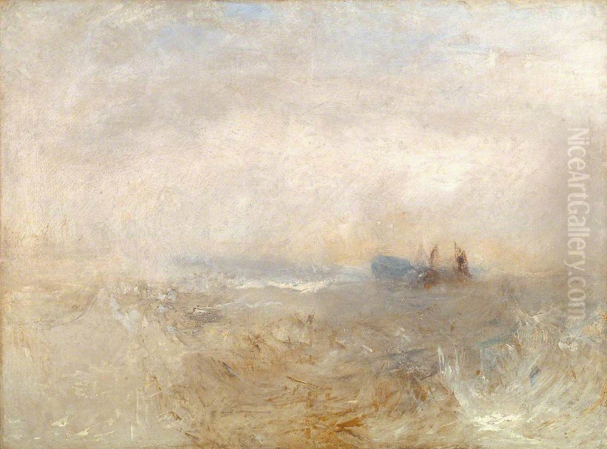 A Wreck, with Fishing Boats Oil Painting by J. M. W. Turner