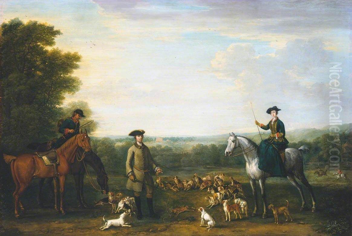 Lady Mary Churchill at the Death of the Hare Oil Painting by John Wootton