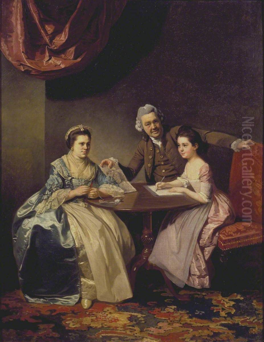 Mr and Mrs Dalton and their Niece Mary de Heulle Oil Painting by Johann Zoffany