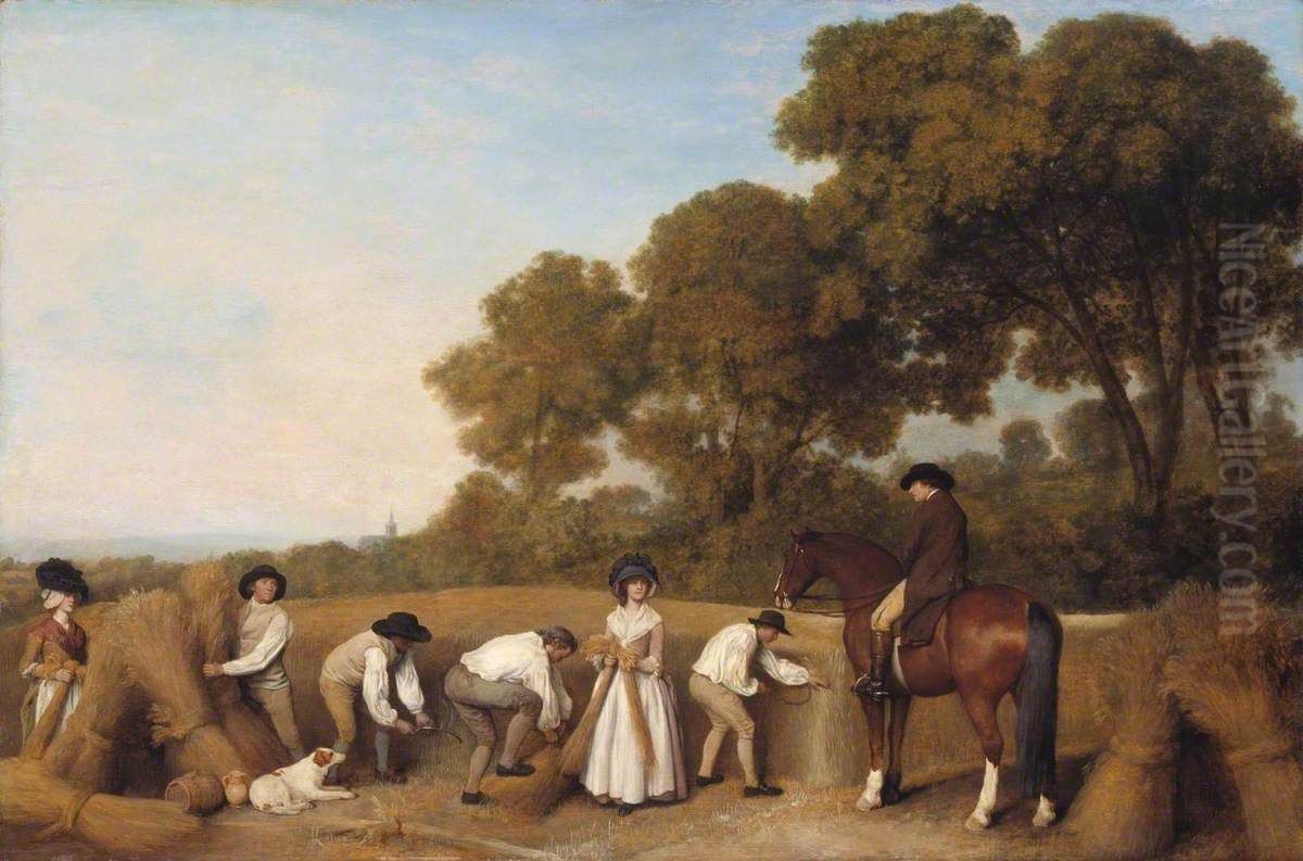 Reapers Oil Painting by George Stubbs