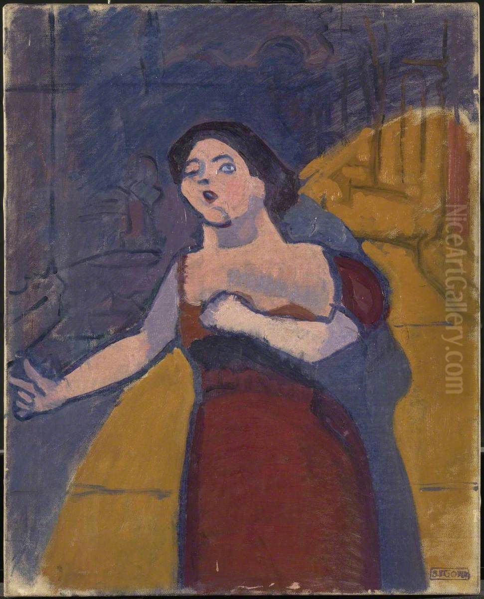 A Singer at the Bedford Music Hall Oil Painting by Spencer Gore