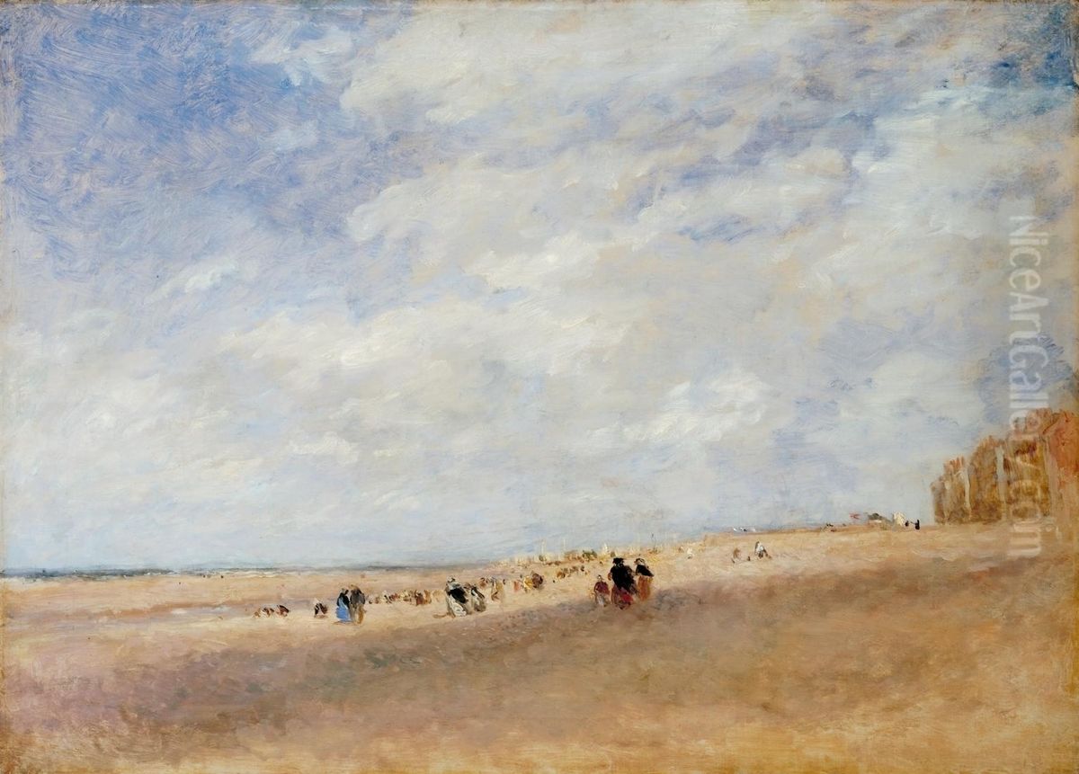 Rhyl Sands Oil Painting by David Cox