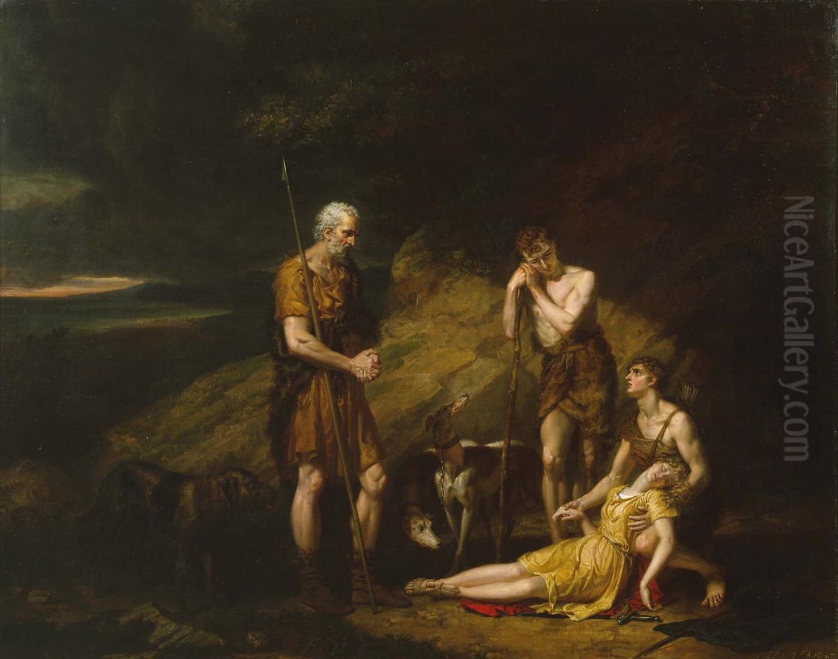 ImogenFound in the Cave of Belarius Oil Painting by George Dawe