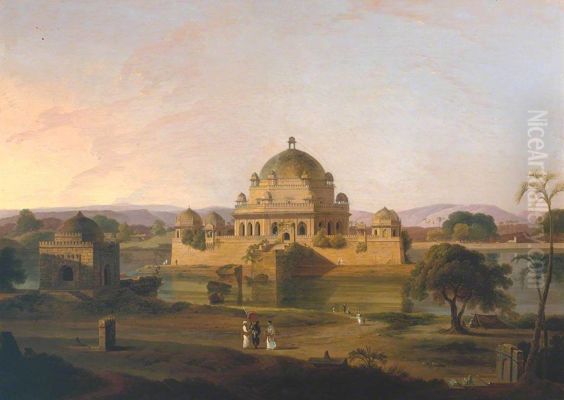 Sher Shah's Mausoleum, Sasaram Oil Painting by Thomas Daniell