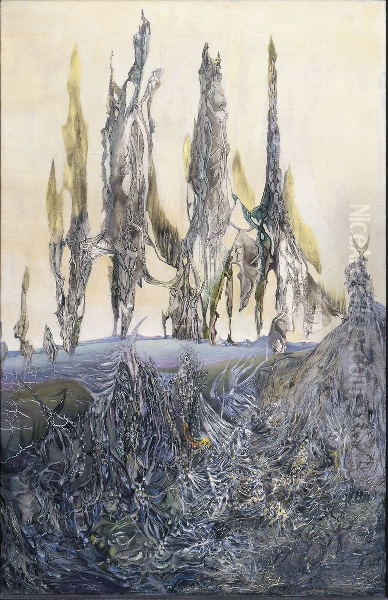 The foreigners Oil Painting by Wolfgang Paalen