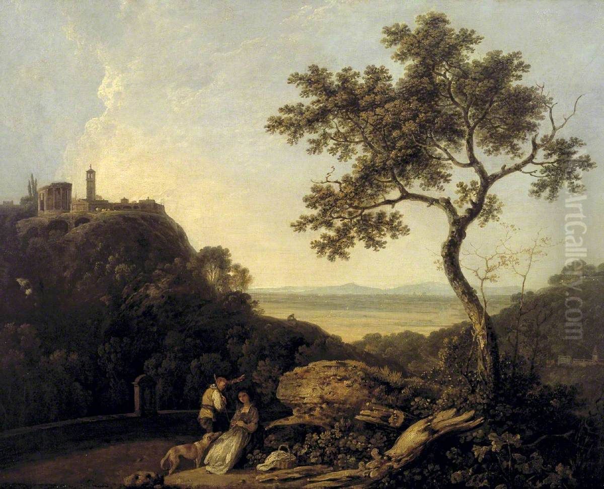 Tivoli; Temple of the Sibyl and the Campagna Oil Painting by Richard Wilson