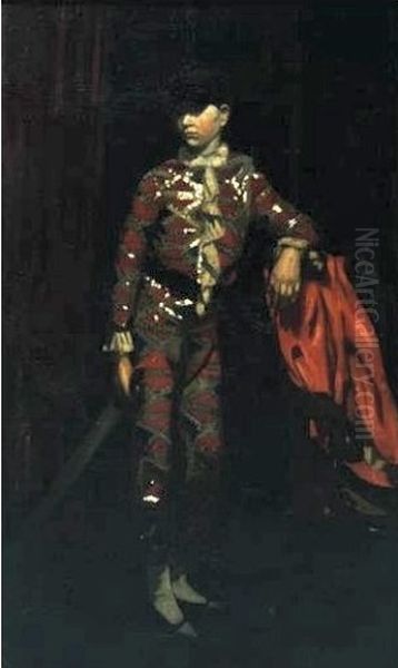 The Harlequin Oil Painting by Mabel Pryde