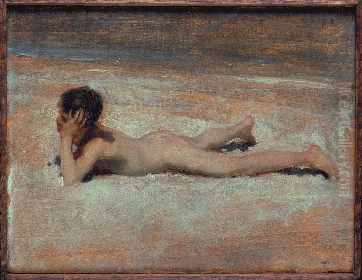 Ragazzo nudo sulla spiaggia Oil Painting by John Singer Sargent