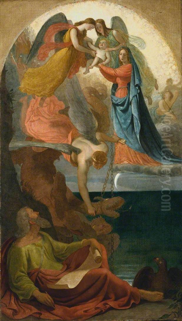 The Infant of the Apocalypse Saved from the Dragon Oil Painting by Joseph Severn
