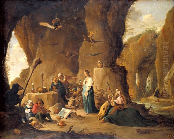 The Temptation of St. Anthony Oil Painting by David Teniers the Younger