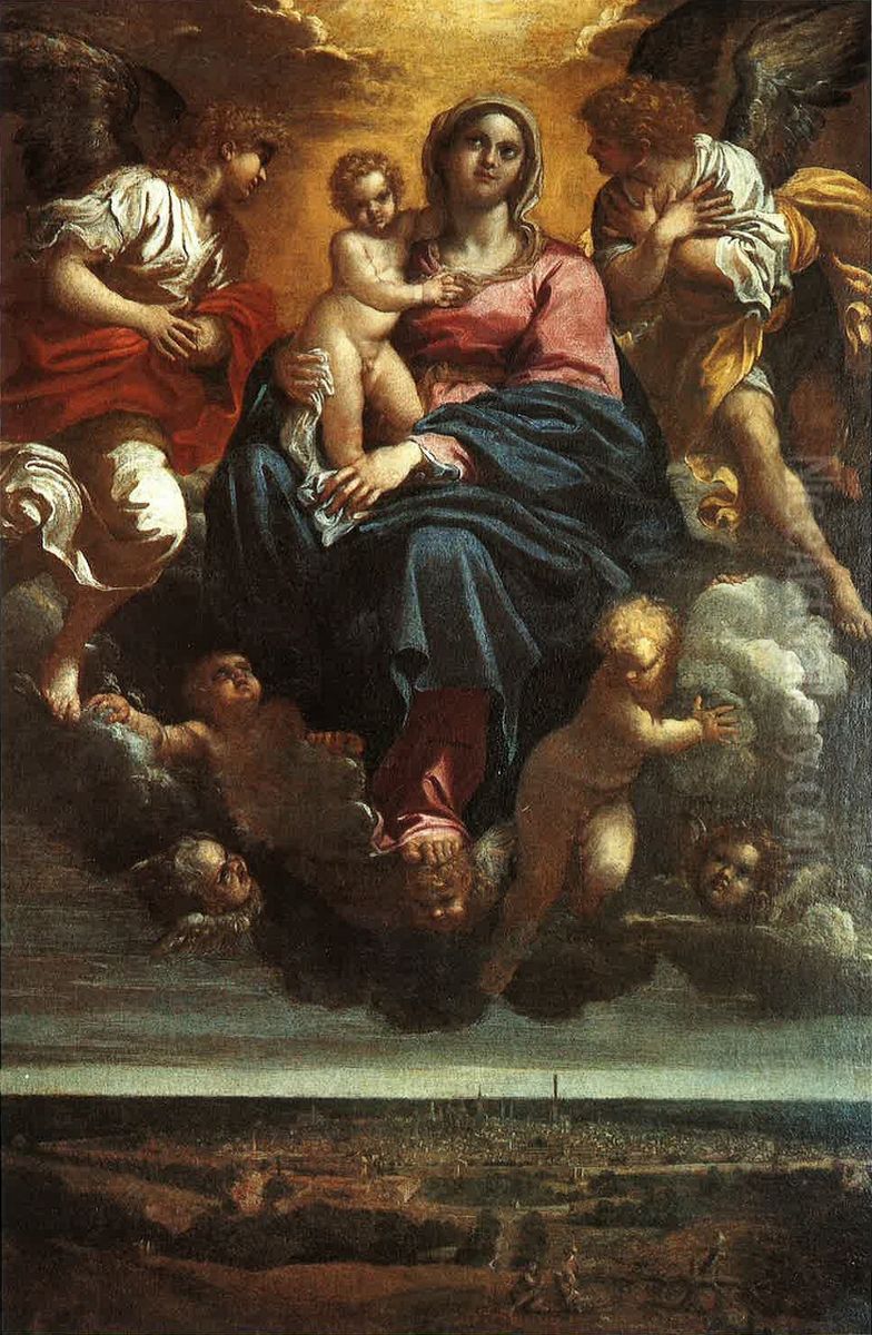 The Virgin and Child in the Clouds Oil Painting by Annibale Carracci