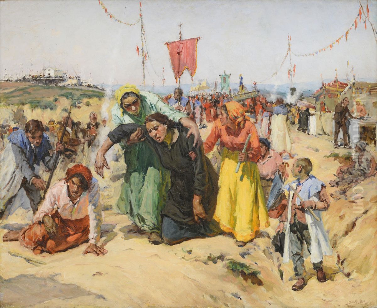 The Promises Oil Painting by Jose Malhoa