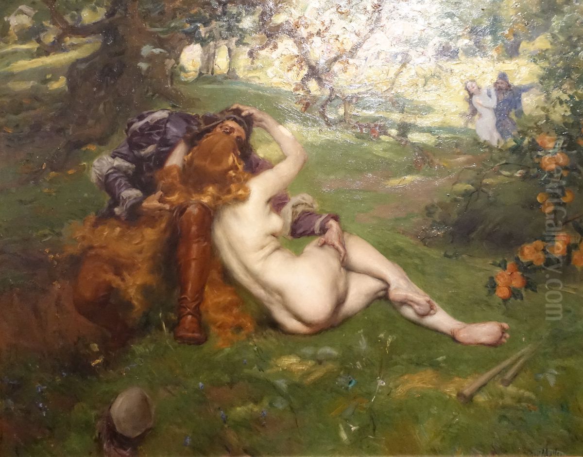 Ilha dos Amores Oil Painting by Jose Malhoa