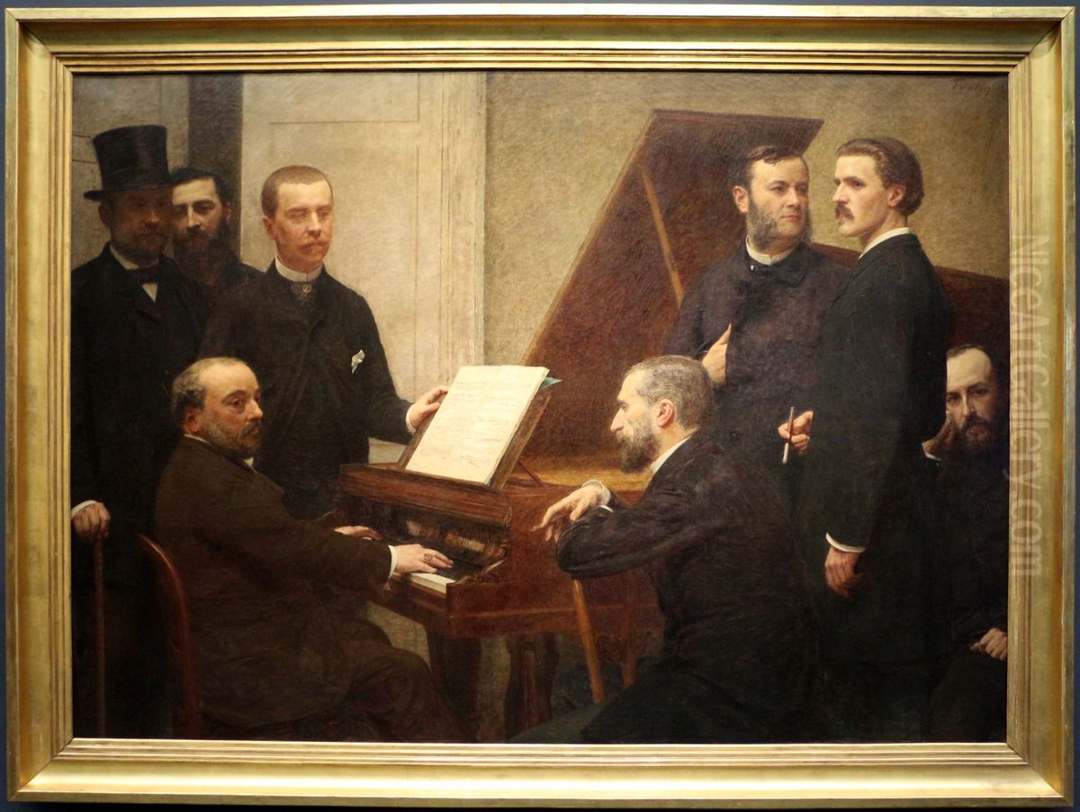Around the Piano Oil Painting by Henri Fantin-Latour