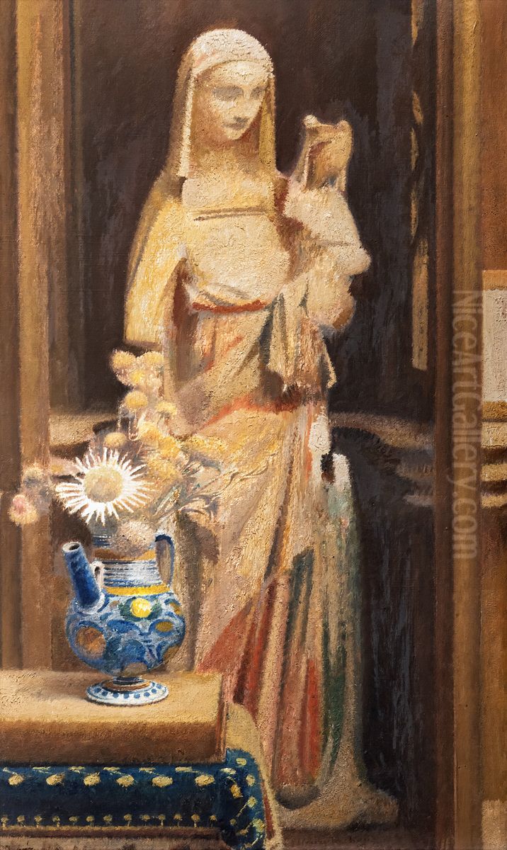 Gothic virginFrancais:Vierge gothiqueItaliano:vergine gotica Oil Painting by Henri Rachou