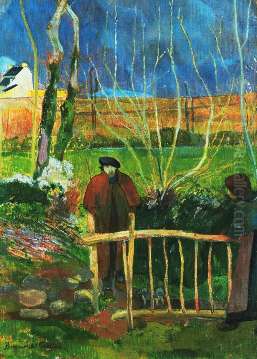 Bonjour Monsieur Gauguin (I), ou Bonjour Monsieur Gauguins Oil Painting by Paul Gauguin