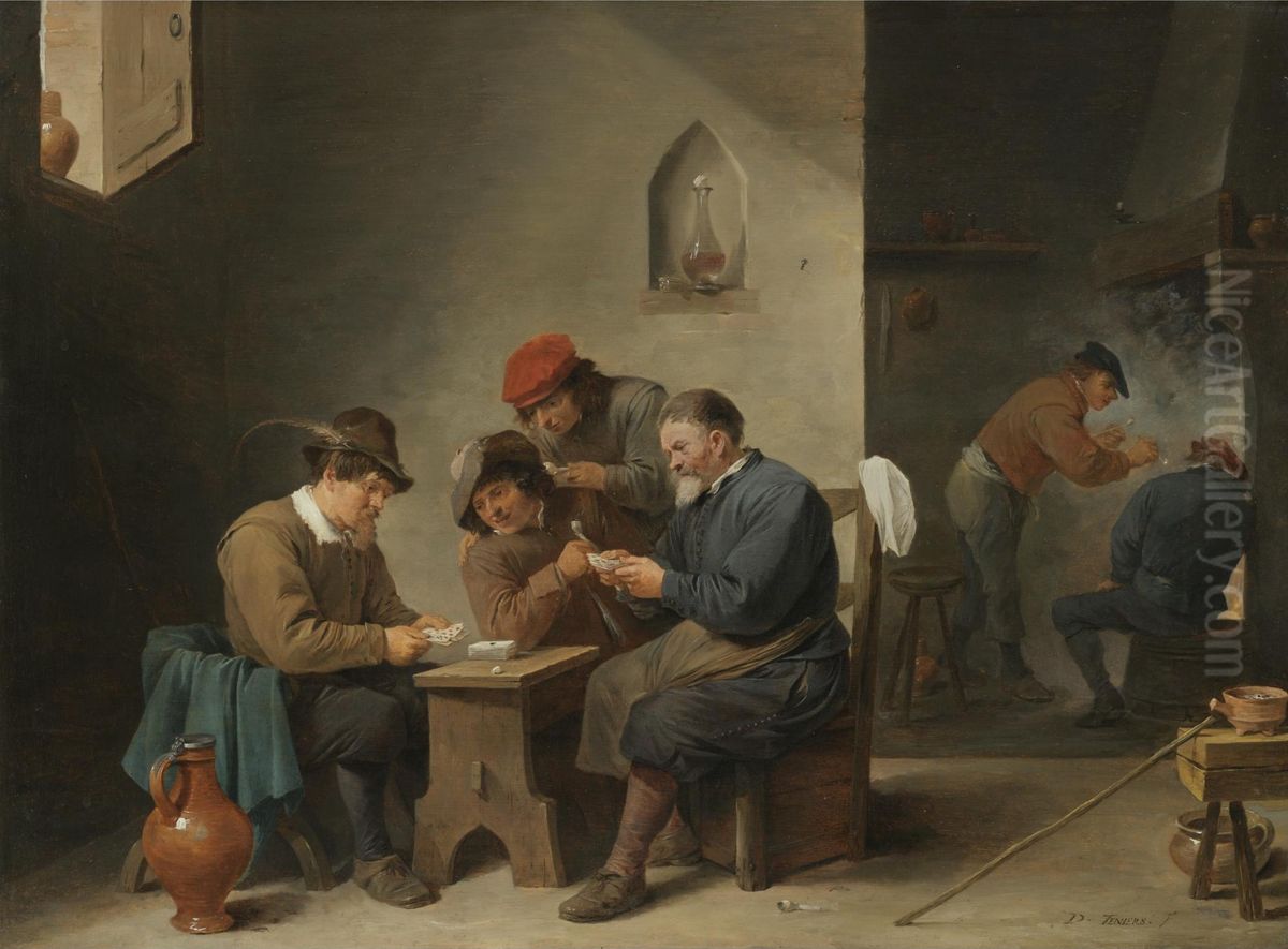 Card Players Oil Painting by David Teniers the Younger