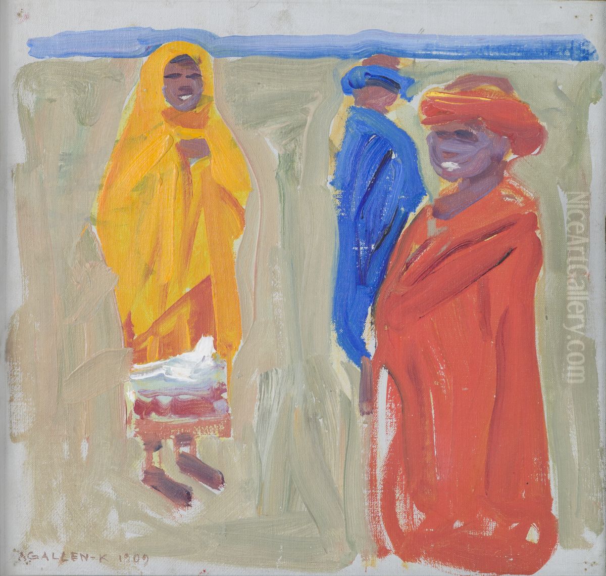 Nandi-heimoa Oil Painting by Akseli Valdemar Gallen-Kallela