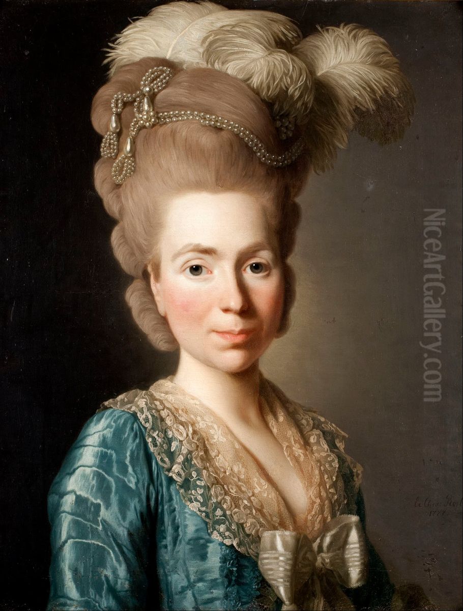 Portrait of Princess Natalia Petrovna Golitsyn, born Tjernysjev Oil Painting by Alexander Roslin