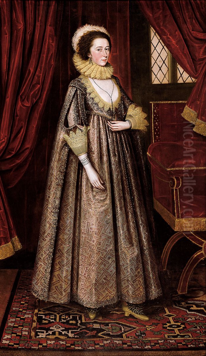 Magdalen Poultney, later Lady Aston Oil Painting by Marcus Gheeraerts the Younger