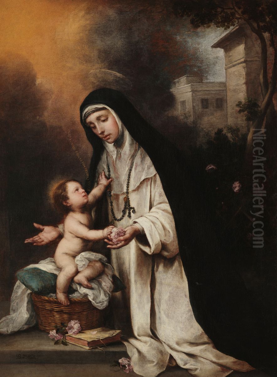 Santa Rosa de Lima Oil Painting by Bartolome Esteban Murillo
