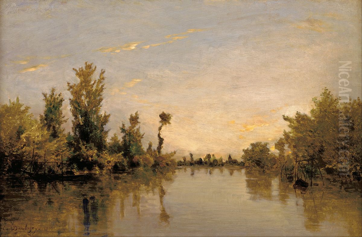 Banks of the Seine Oil Painting by Charles-Francois Daubigny