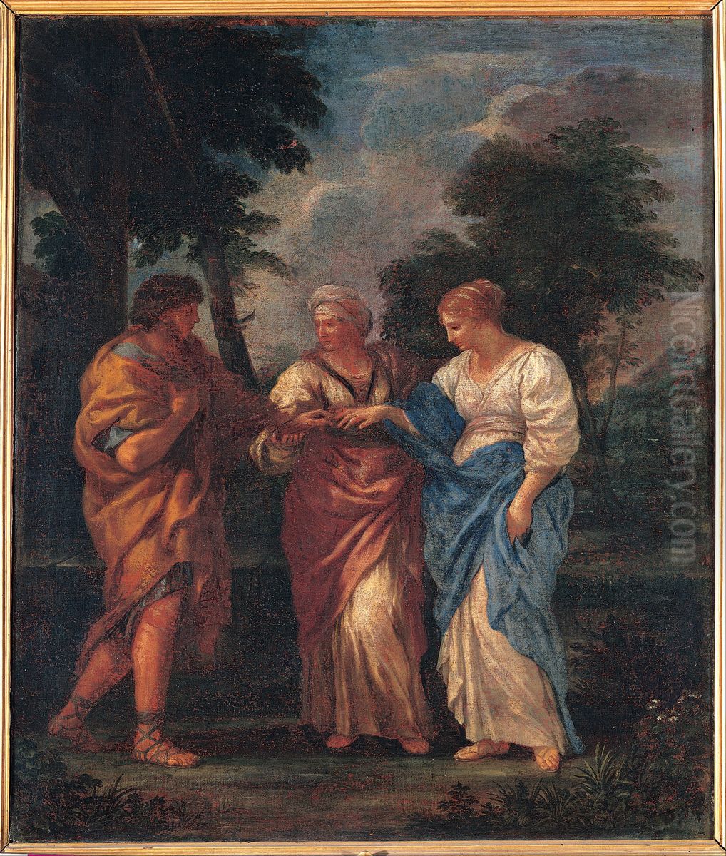 Biblical Wedding Oil Painting by Ciro Ferri