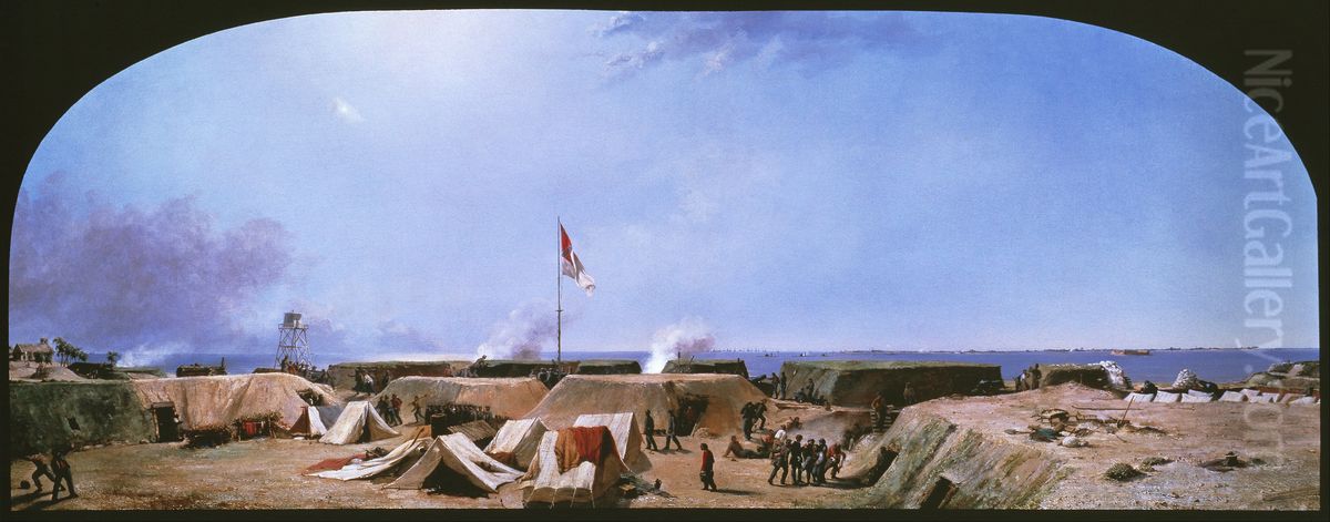Bombardment of Fort Moultrie, Charleston Harbor, South Carolina Oil Painting by Conrad Wise Chapman