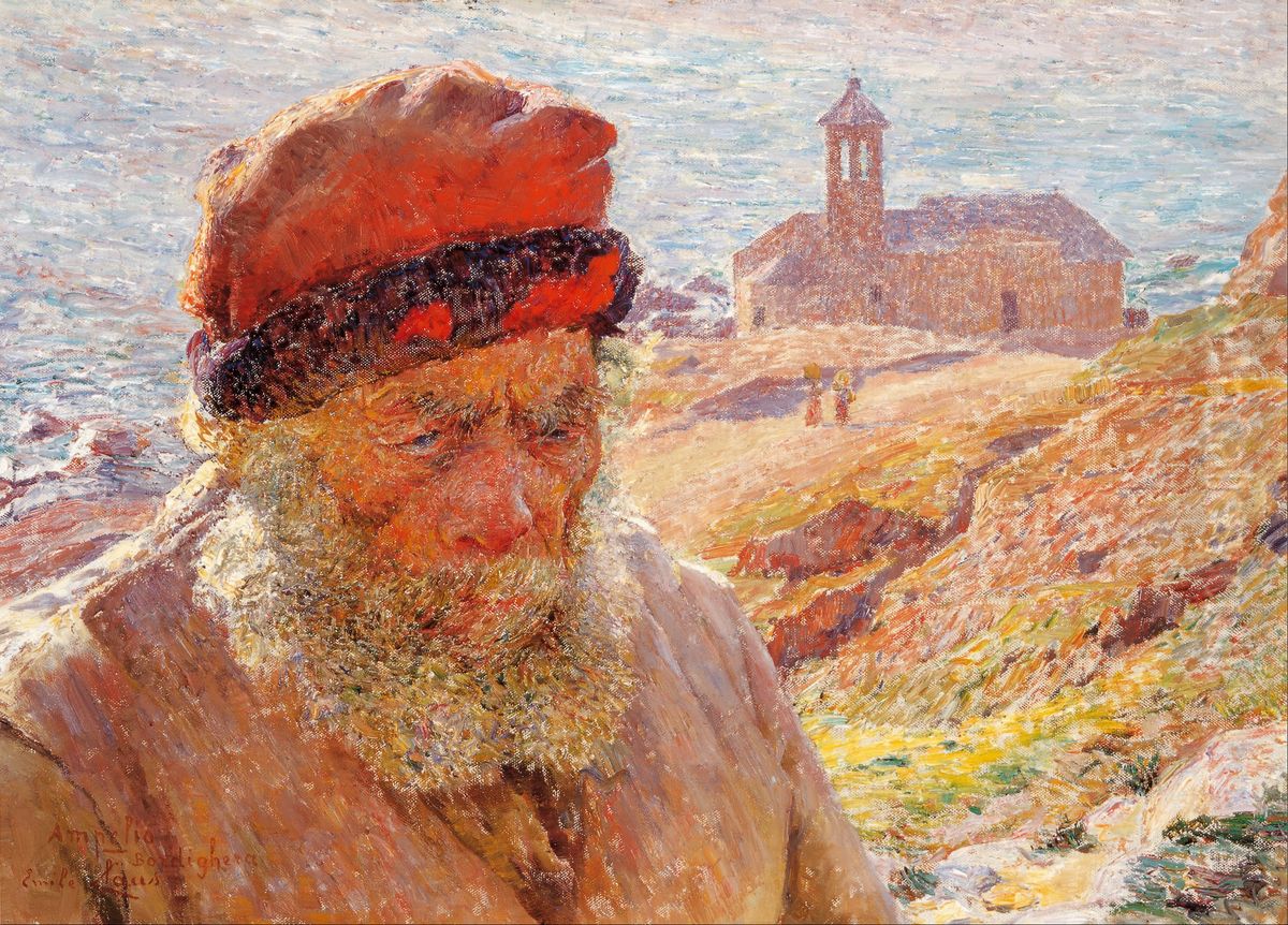 Ampelio, old fisherman of Bordighera Oil Painting by Emile Claus