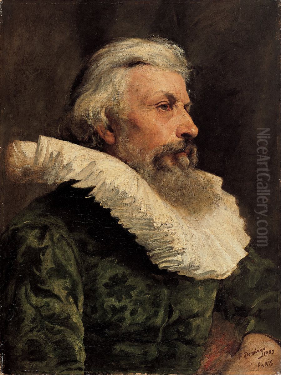 Head of a Gentleman Oil Painting by Francisco Domingo Marques