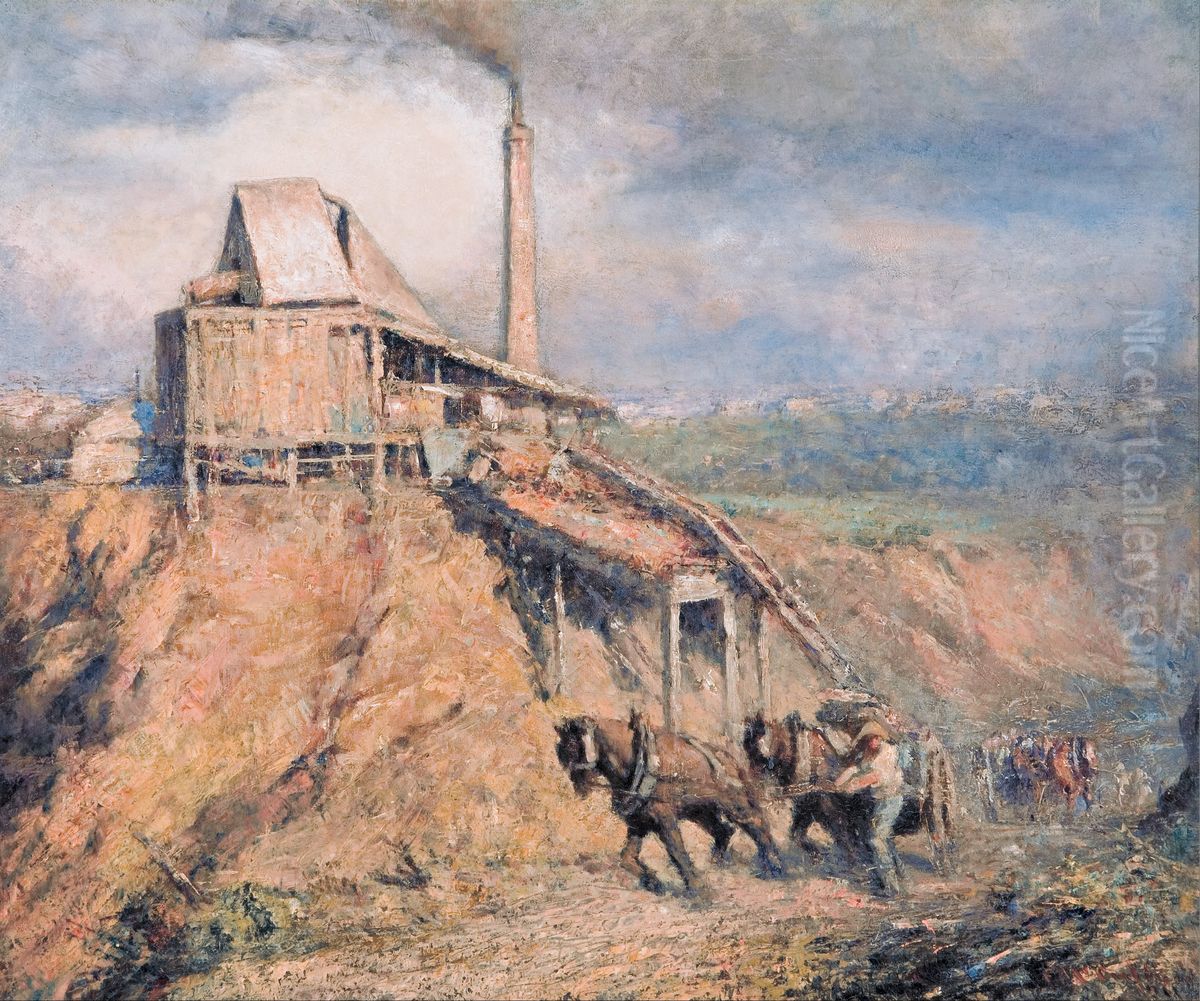 The old stone crusher (The quarry) Oil Painting by Frederick McCubbin