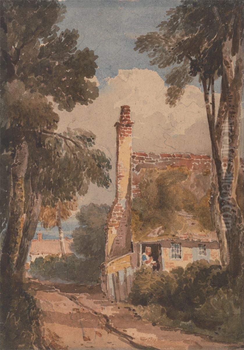 Harborne Oil Painting by David Cox