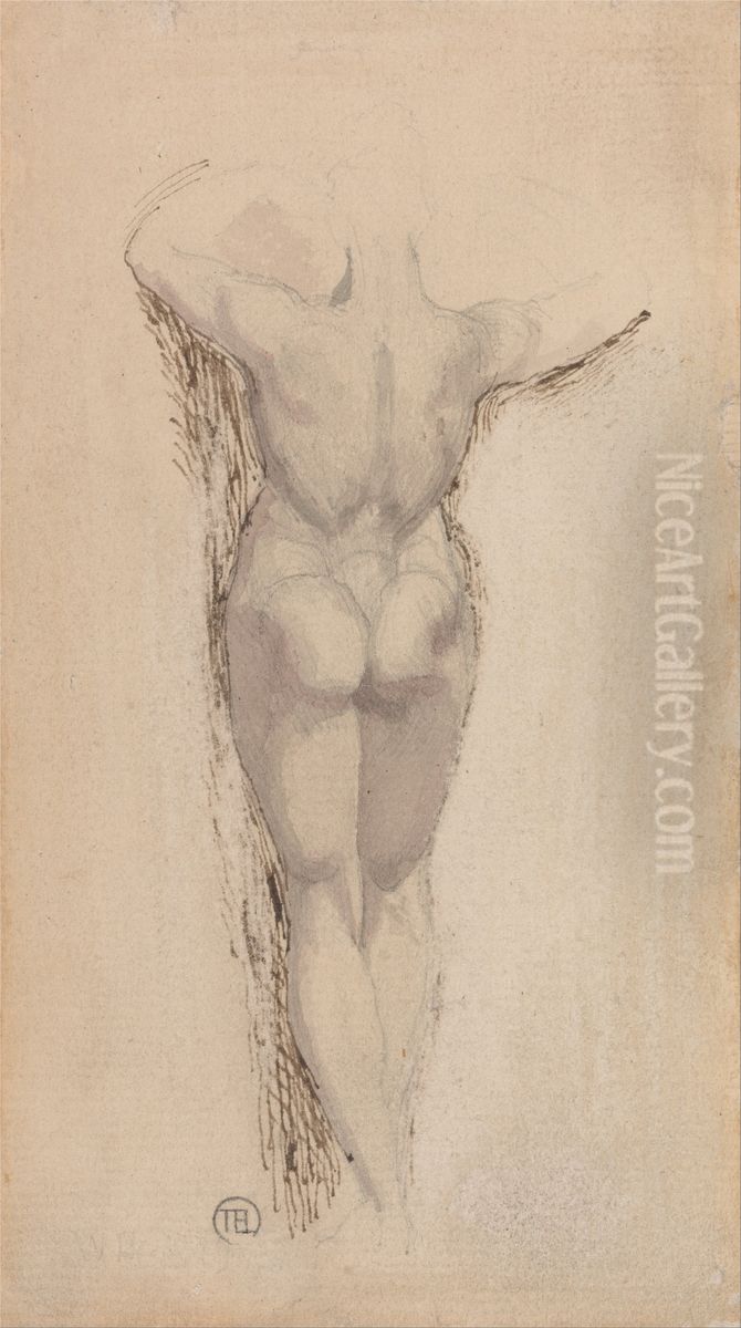 Study of a Back of a Female Nude, Standing Oil Painting by Henry Fuseli