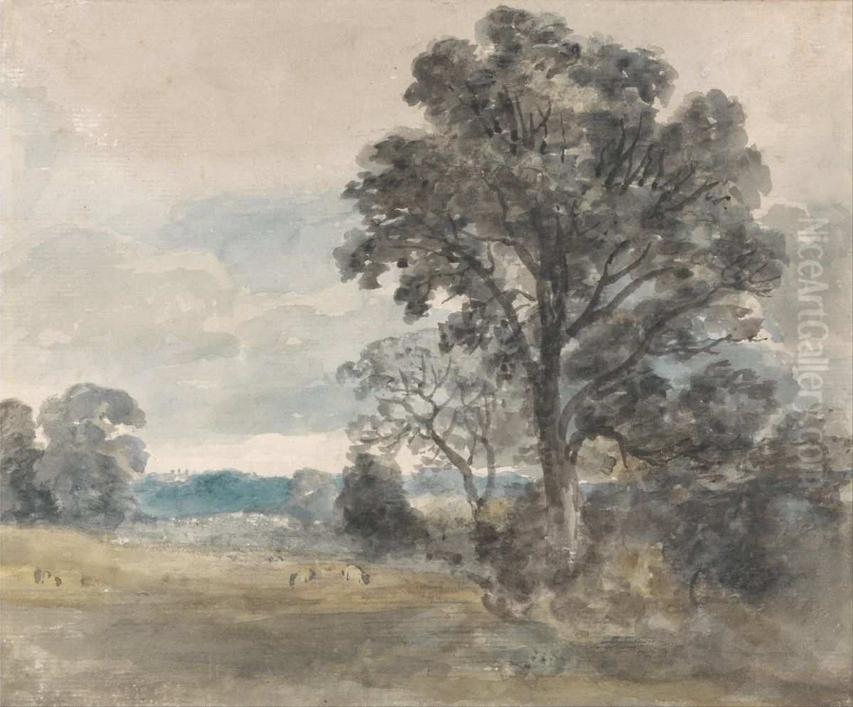 Landscape at East Bergholt Oil Painting by John Constable