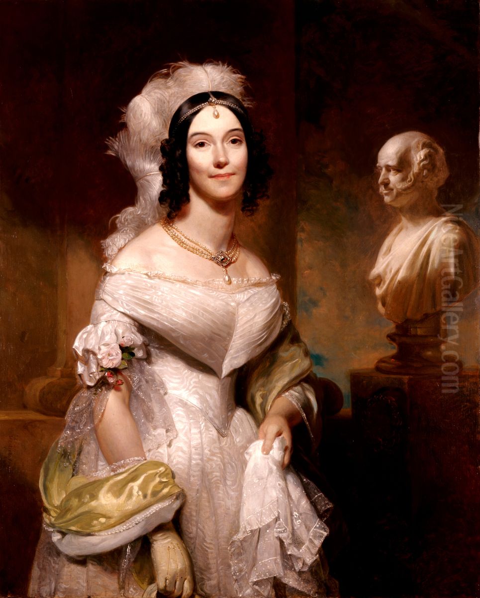 Angelica Singleton Van Buren (Mrs. Abraham Van Buren) Oil Painting by Henry Inman