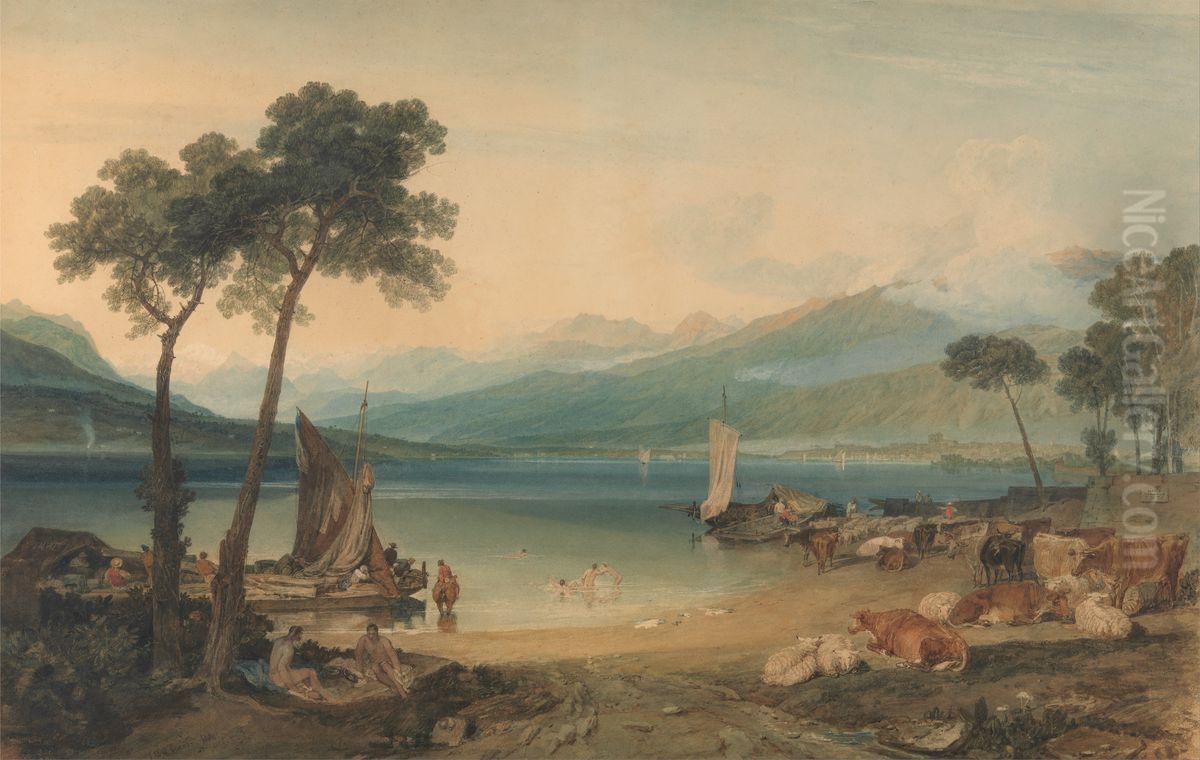 Lake Geneva and Mount Blanc Oil Painting by J. M. W. Turner