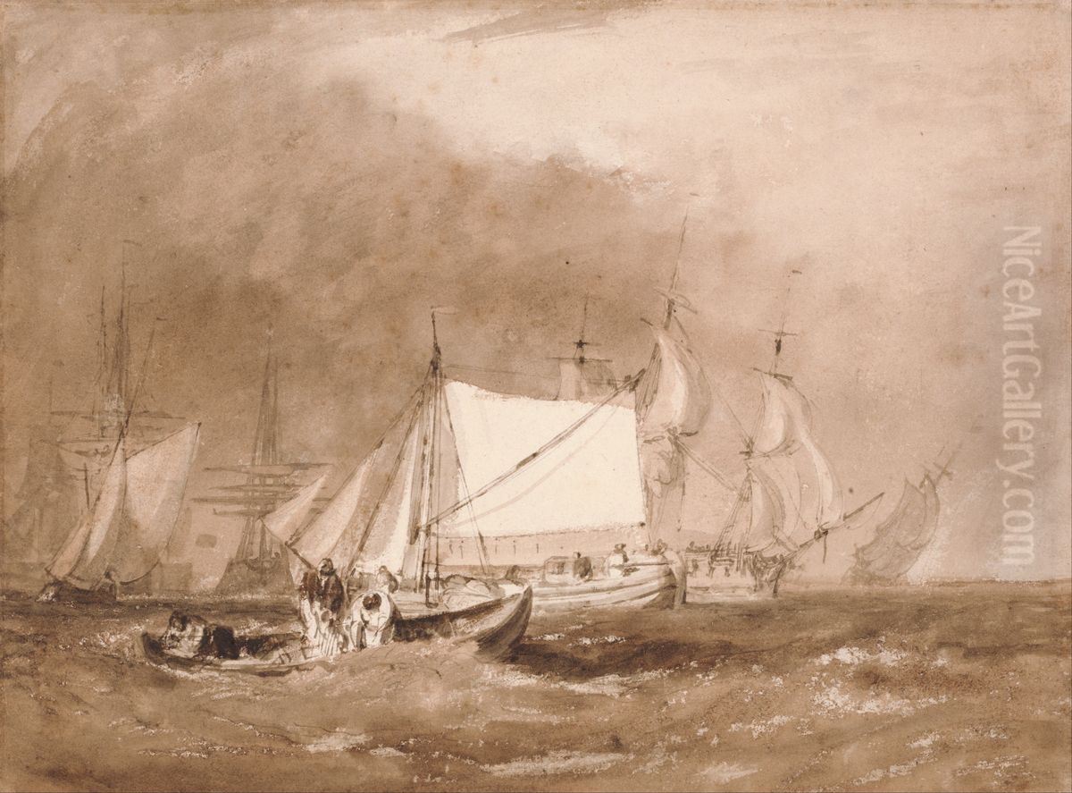 Shipping Scene, with Fishermen Oil Painting by J. M. W. Turner