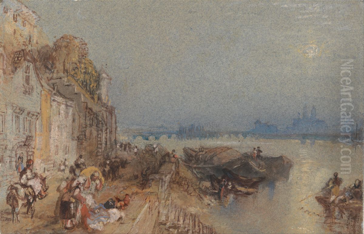 Sunset: Looking Backwards Oil Painting by J. M. W. Turner